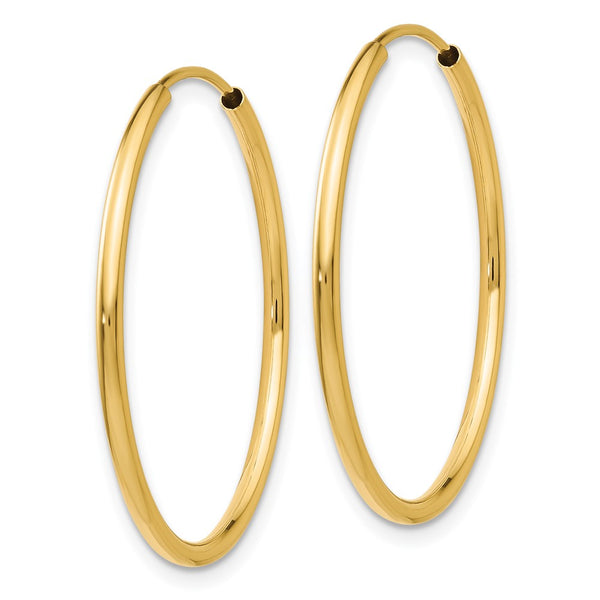 14KT Yellow Gold 26X1.5MM Hoop Earrings