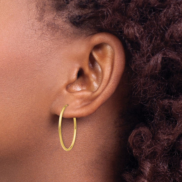 14KT Yellow Gold 26X1.5MM Hoop Earrings