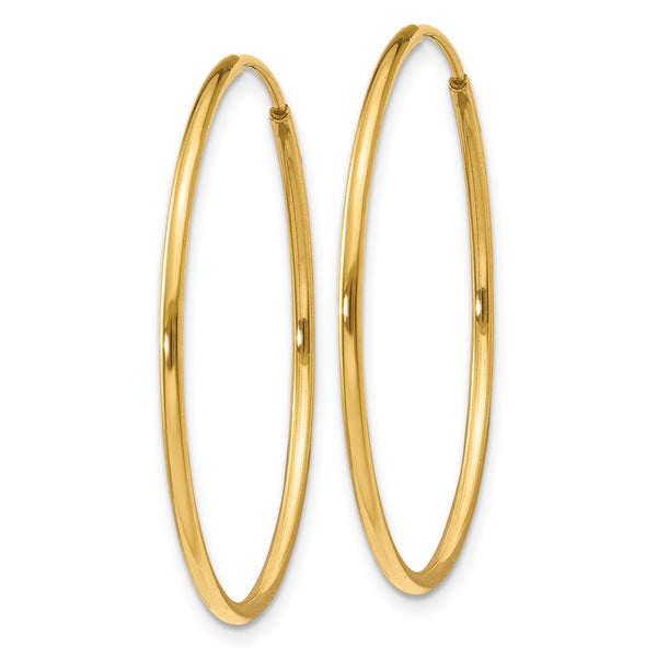 14KT Yellow Gold 30X1.25MM Hoop Earrings