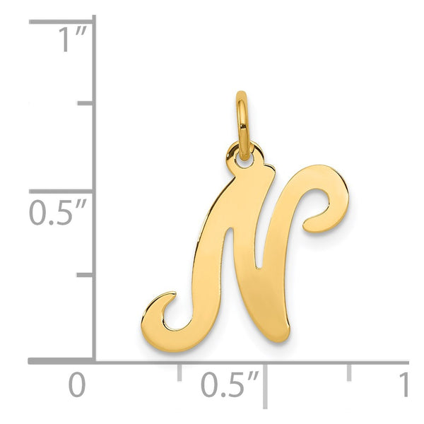 14ky Initial N Charm Pendant. Chain not Included.