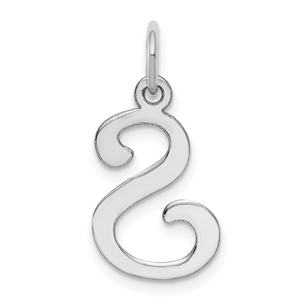 14KT White Gold 20X11MM Initial Pendant. Initial S. Chain not Included