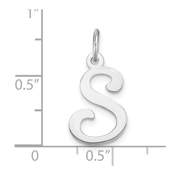 14KT White Gold 20X11MM Initial Pendant. Initial S. Chain not Included