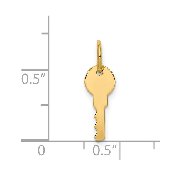 14KT Yellow Gold 17X5MM Key Pendant. Chain Not Included
