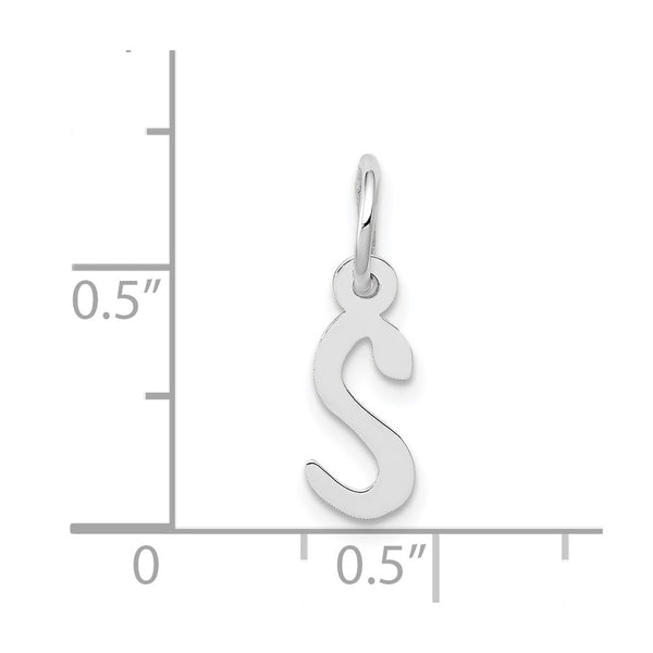 14KT White Gold Initial Pendant. Initial S. Chain not Included
