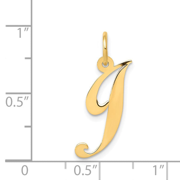 14KT Yellow Gold Initial Pendant. Chain Not Included. Initial J