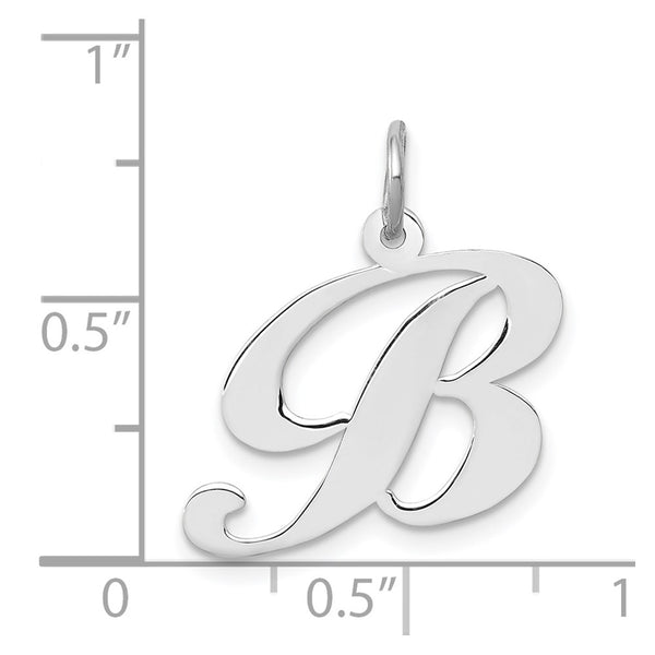 14KT White Gold 20MM Initial Pendant. Initial B. Chain not Included