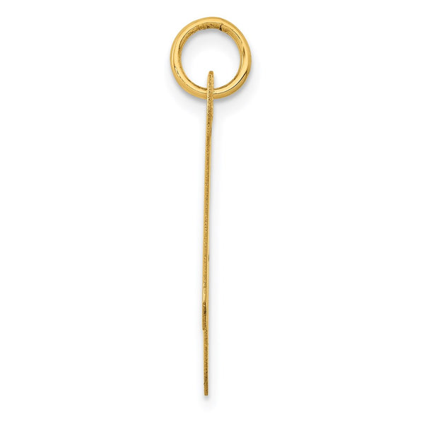 14KT Gold Large Fancy Script Initial A Charm Pendant. Chain not Included.