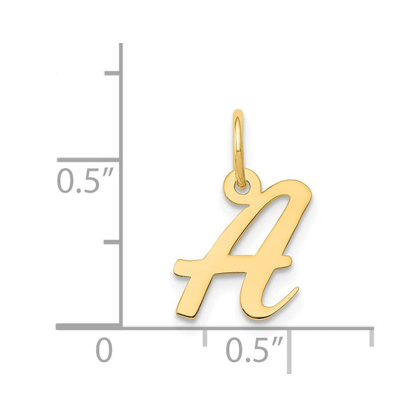 14KT Gold Small Script Initial A Charm Pendant. Chain not Included.