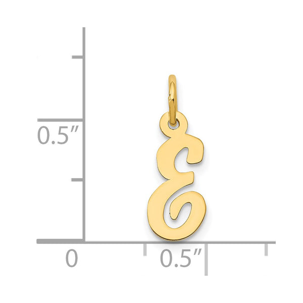 14KT Yellow Gold Initial Pendant. Initial E. Chain not Included