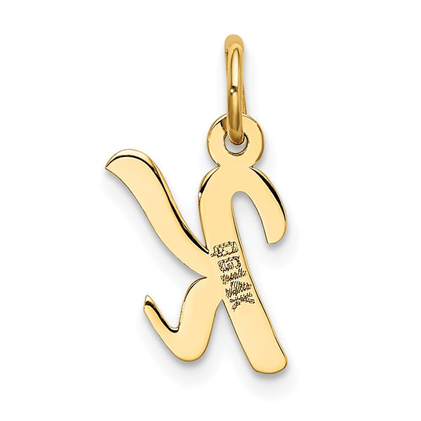 14KT Gold Small Script Initial K Charm Pendant. Chain not Included.