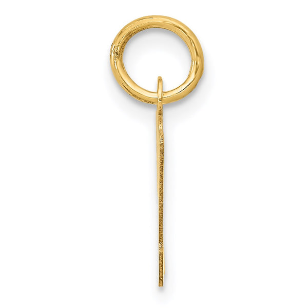 14KT Gold Small Script Initial M Charm Pendant. Chain not Included.