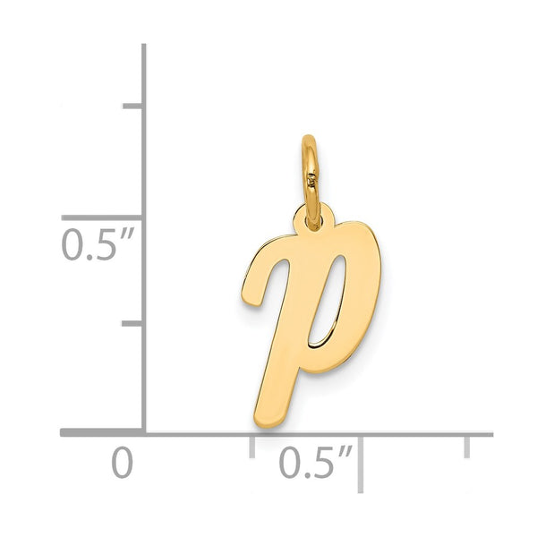 14KT Yellow Gold Initial Pendant. Initial P. Chain not Included