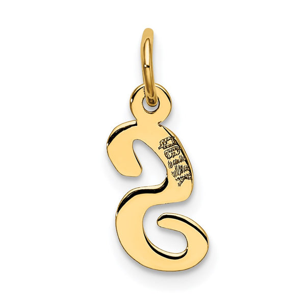 14KT Yellow Gold Initial Pendant. Initial S. Chain not Included