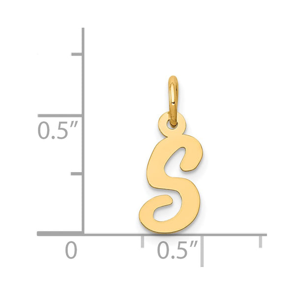 14KT Yellow Gold Initial Pendant. Initial S. Chain not Included