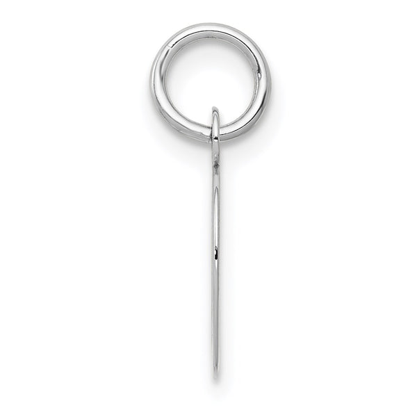 14k White Gold Small Script Initial D Charm
