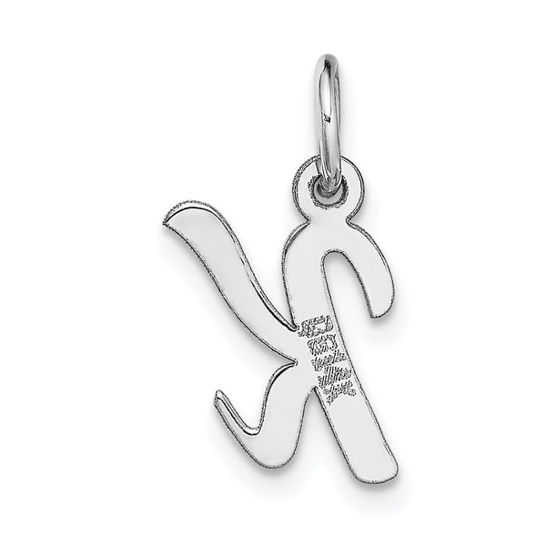 14KT White Gold Initial Pendant. Initial K. Chain not Included