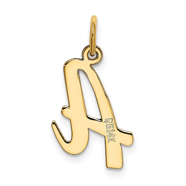 14KT Gold Medium Script Initial A Charm Pendant. Chain not Included.