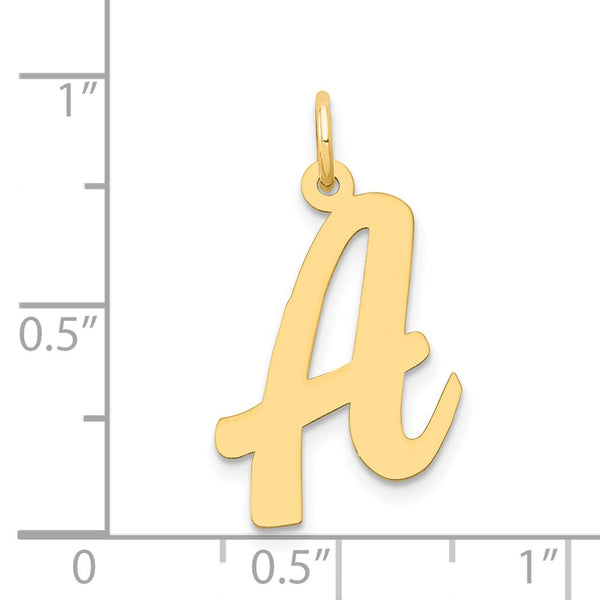 14KT Yellow Gold 22X14MM Initial Pendant; Initial A. Chain not Included