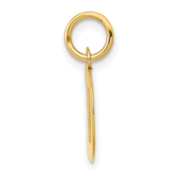 14KT Gold Small Block Initial D Charm Pendant. Chain not Included.