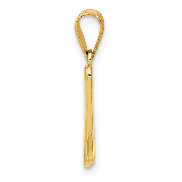 14KT Yellow Gold 18X12MM Initial Pendant. Initial M. Chain not Included