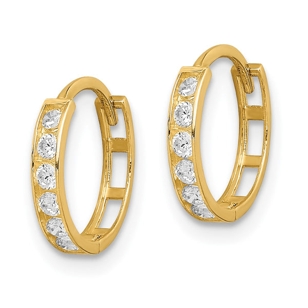14KT Yellow Gold Cubic Zirconia 8MM Hoop Earrings
