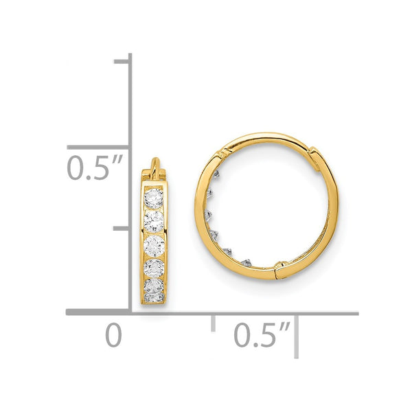 14KT Yellow Gold Cubic Zirconia 8MM Hoop Earrings