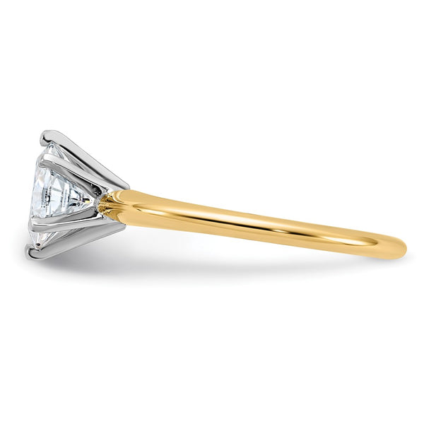 7X5MM Oval Moissanite Solitaire Engagement Ring in 14KT Yellow Gold. Size 6