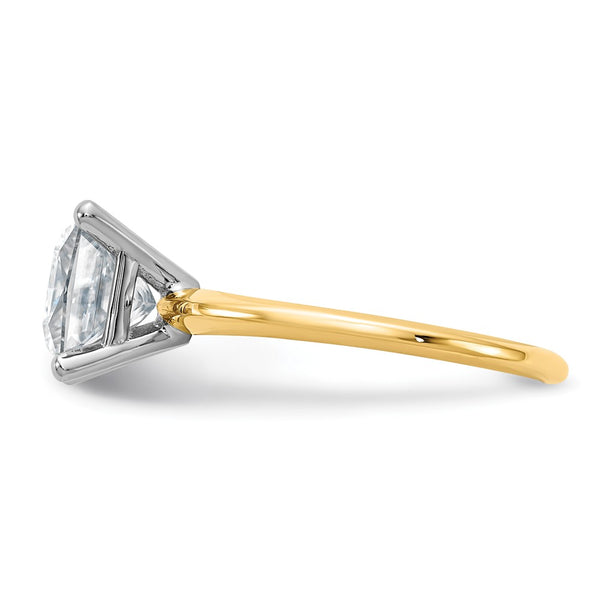 7MM Princess Cut Moissanite Solitaire Engagement Ring in 14KT Yellow Gold. Size 7