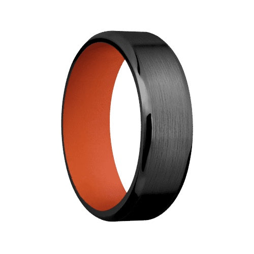Lashbrook Zirconium Band with Satin Polished Finish and Hunter Orange