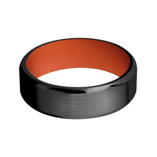 Lashbrook Zirconium Band with Satin Polished Finish and Hunter Orange