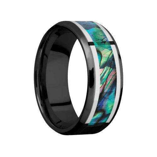 Lashbrook Zirconium Band with Polish Polished Finish and Palladium Silver Inlay