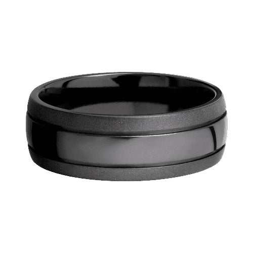 Lashbrook Zirconium Band with Polish Bead Finish
