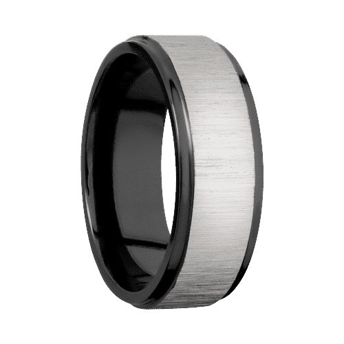 Lashbrook Zirconium Band with Cross Satin Silver Polished Finish