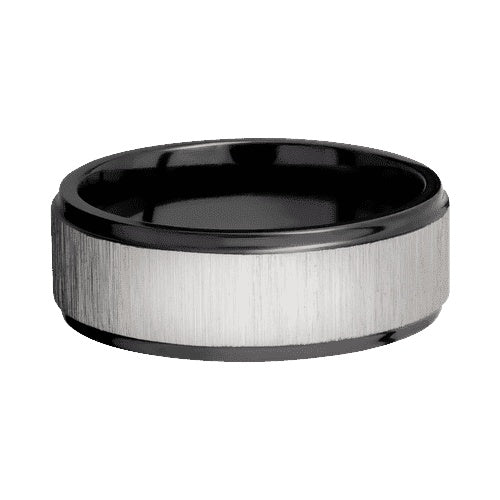 Lashbrook Zirconium Band with Cross Satin Silver Polished Finish