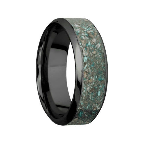 Lashbrook Zirconium Band with Polish Polished Finish and Ocean Jasper Inlay