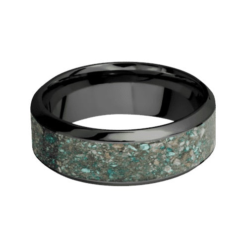 Lashbrook Zirconium Band with Polish Polished Finish and Ocean Jasper Inlay