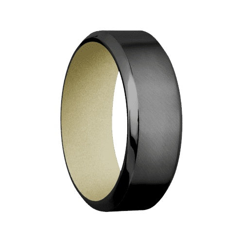 Lashbrook Zirconium Band with Angled Satin Polished Finish and Bright Nickel