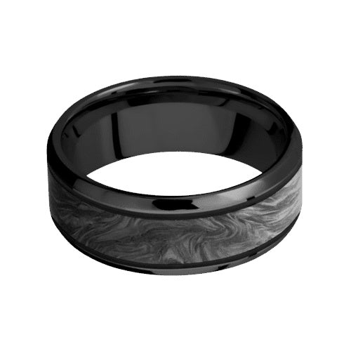 Lashbrook Zirconium Band with Polish Polished Finish and Forged Carbon Fiber Inlay