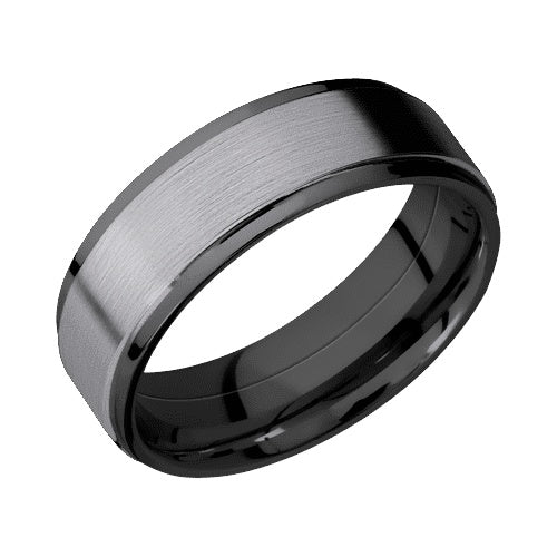 Lashbrook Zirconium Band with Polish Polished Finish and Tantalum Inlay