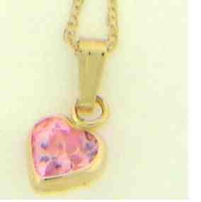 Kiddie Kraft 14KT Yellow Gold Heart Shape Cubic Zirconia 13