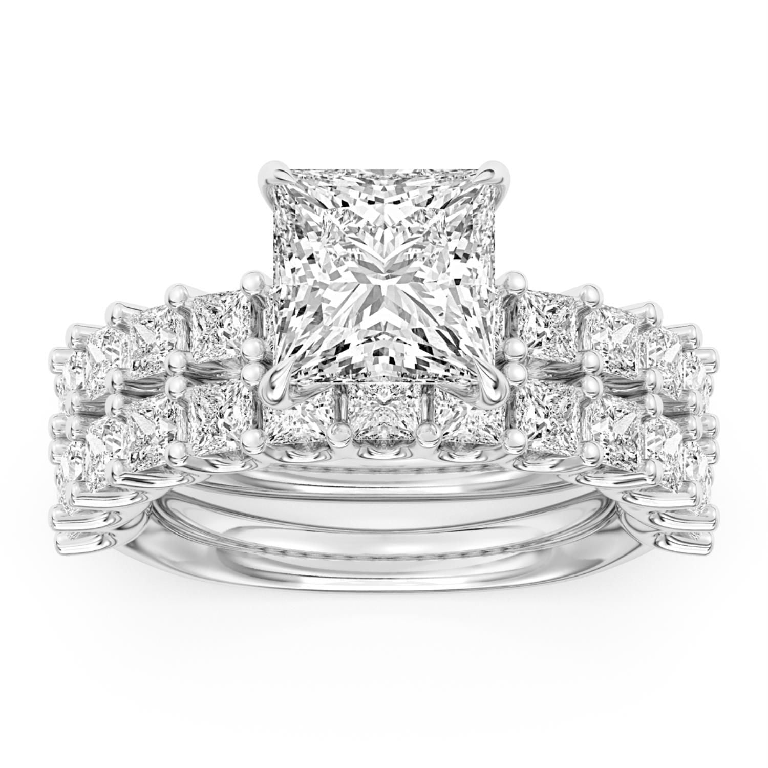 Signature EcoLove Diamond Dreams 6-1/3 CTW 100 Facet Centurion Lab Grown Diamond Bridal Set in Platinum