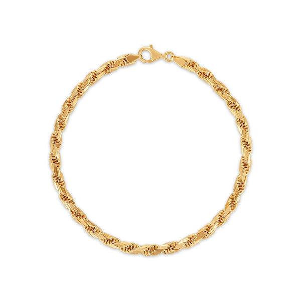 14KT Yellow Gold 8.5-inch 4MM Rope Bracelet