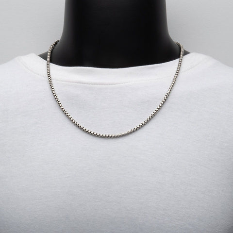 Inox 24-inch 3.6MM Sterling Silver Brushed Satin Finish Box Chain ...