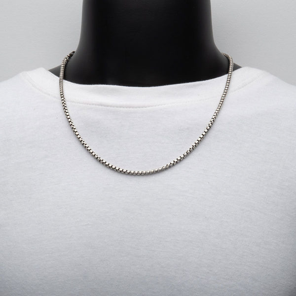 Inox 24-inch 3.6MM Sterling Silver Brushed Satin Finish Box Chain