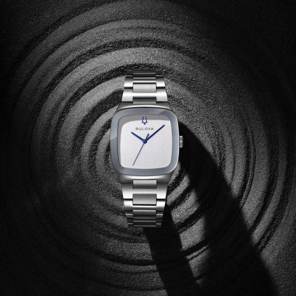 Bulova with 35X35 MM Silvertone Round Dial Stainless Steel Watch Band; 96A336 Millennia