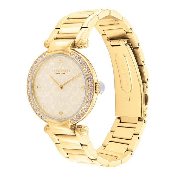 Coach Cary 34X34 MM Mother-of-Pearl Round Dial Stainless Steel Bracelet. 14504183