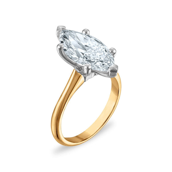 Signature Certificate 8X EcoLove 4 CTW Marquise Lab Grown Diamond Solitaire Engagement Ring in 14KT Yellow Gold