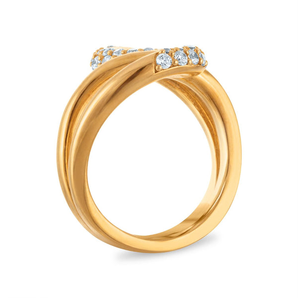 EcoLove 5/8 CTW Lab Grown Diamond Ring in Yellow Gold Plated Sterling Silver