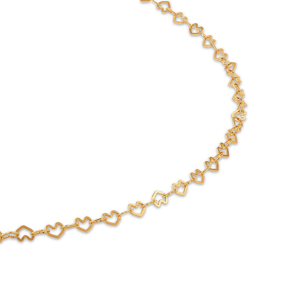 10KT Yellow Gold 18-inch 2.5MM Heart Link Necklace