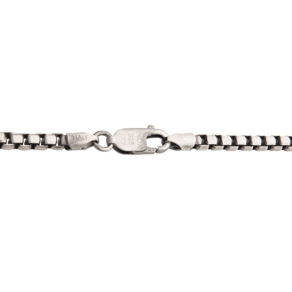 Inox 24-inch 3.6MM Sterling Silver Brushed Satin Finish Box Chain